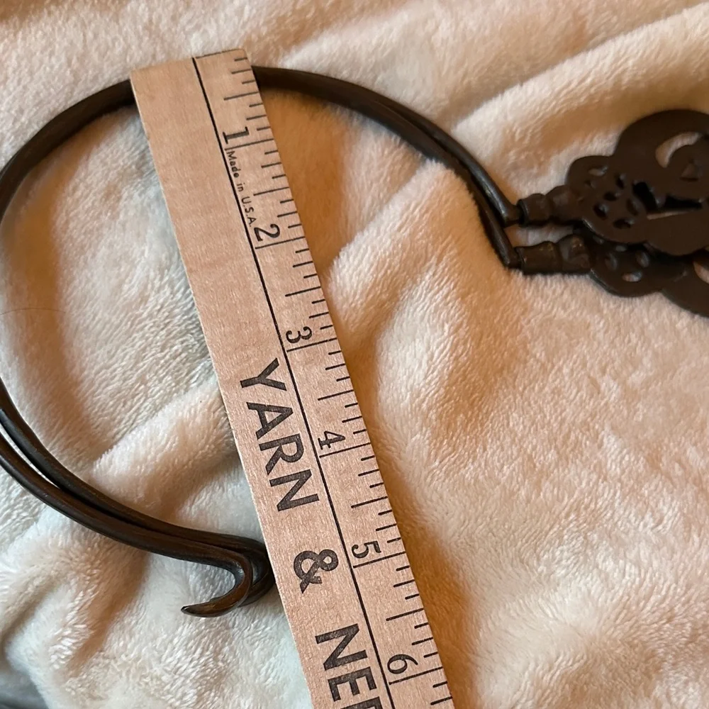 2 set Ornate Metal Wall Hooks in Blackened Bronze Finish